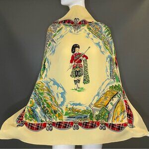 Delightful Vintage Scotland Souvenir Scarf 32 In Sq Good Condition